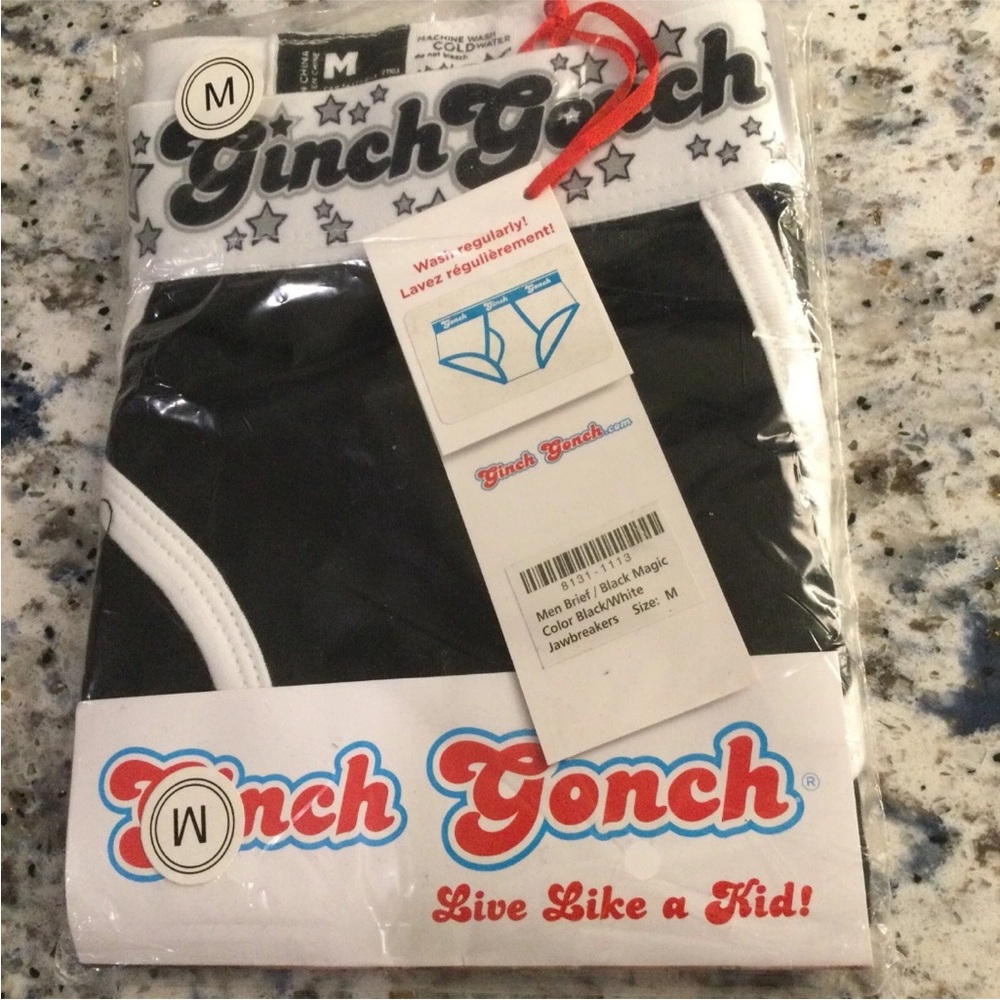 NWT Ginch Gonch Men’s Black Jawbreaker Briefs